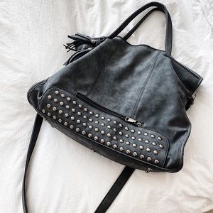 Bag with stud details, long strap